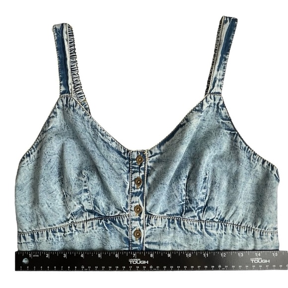 NWT Live 4 Truth Acid Washed Denim Cropped Tank Top Size Large - Picture 12 of 14